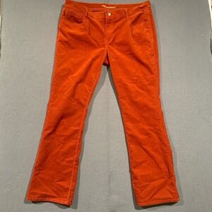 Old Navy The Sweetheart Burnt Orange Corduroy Straight Leg Pants Womens 16 Reg